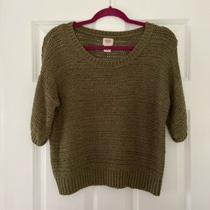 Olive Green Cropped Sweater